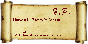 Handel Patrícius névjegykártya